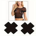 Cubrepezones Adhesivos en Forma de Cruz Negro Cod. 002