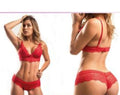Conjunto de Lencería Pasión Red en Encaje Floral Talla Unica