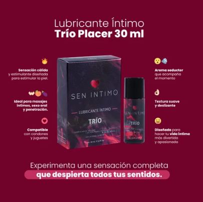 Lubricante Íntimo Trío Placer 30ml Sen Íntimo
