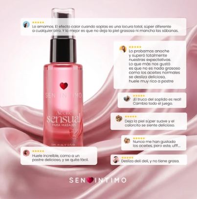 Aceite Sensual para Masajes Efecto Calor 45ml Sen Íntimo Cod. 2940