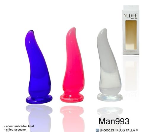Acostumbrador Anal Curvo de Silicona Suave Talla M – Ref. 993
