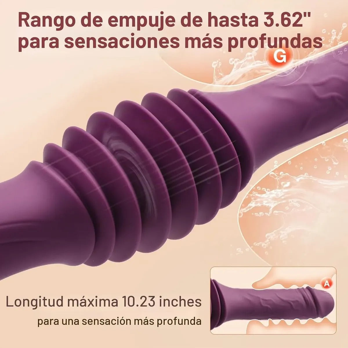 Dildo Masajeador Automático hacia Arriba, Vibrador con temperatura Cod. 2306